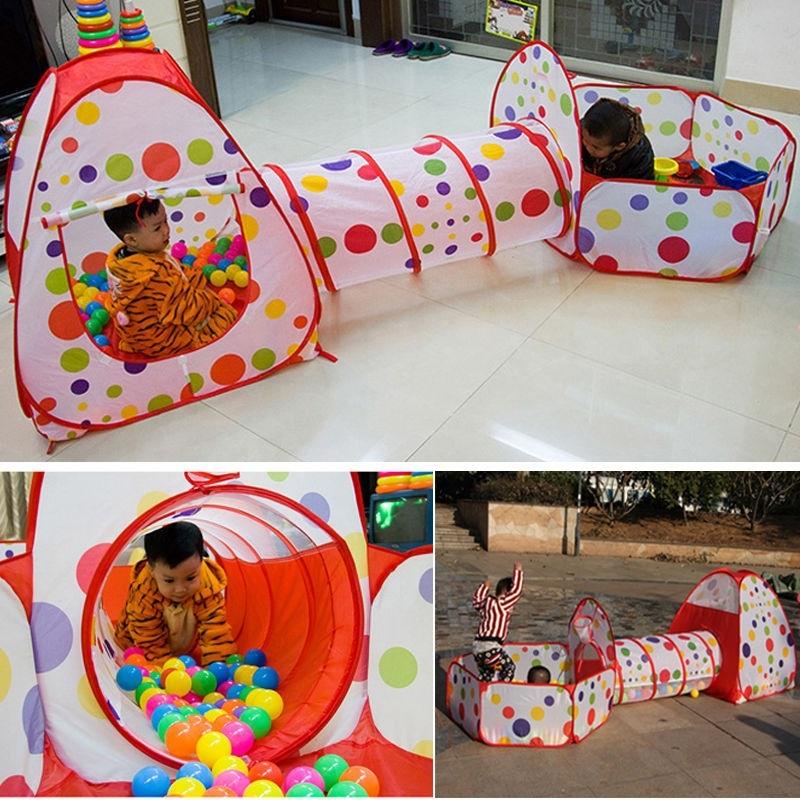 Portable 3 In 1 Tunnel Baby Playhouse detail view