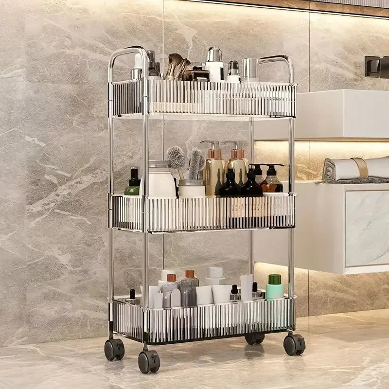 Acrylic Multifunction Storage Rolling Utility Cart detail view